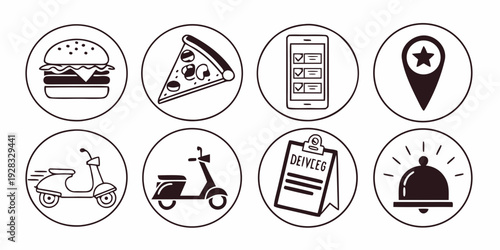 A set of icons representing various modes of transportation and their accessibility features. Vector