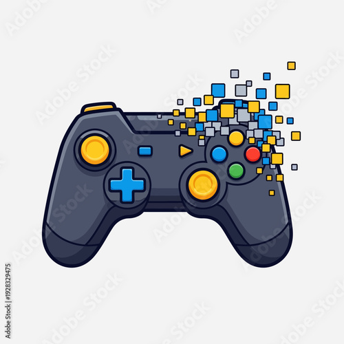 Video Game Controller with Pixels.