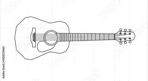 Vector illustration of acoustic guitar silhouette