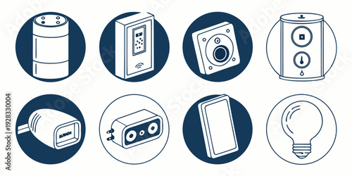 Collection of icons representing various household and personal care items Vector