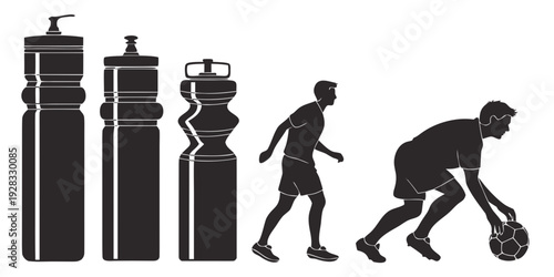 Evolution of exercise equipment and human fitness over time Vector