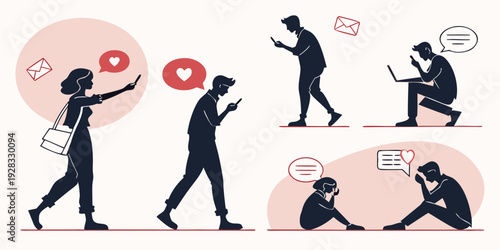 Illustration of a person demonstrating various exercise techniques Vector