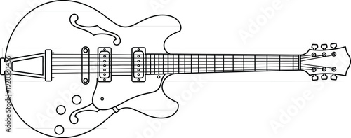 Vector illustration of electric guitar silhouette