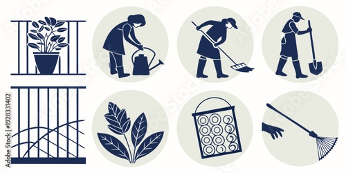 A collection of diverse icons representing various activities and objects Vector