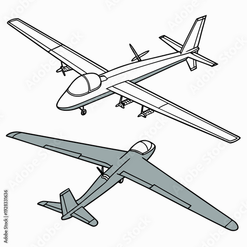 Of two unmanned aerial vehicles U A Vs drone aircraft