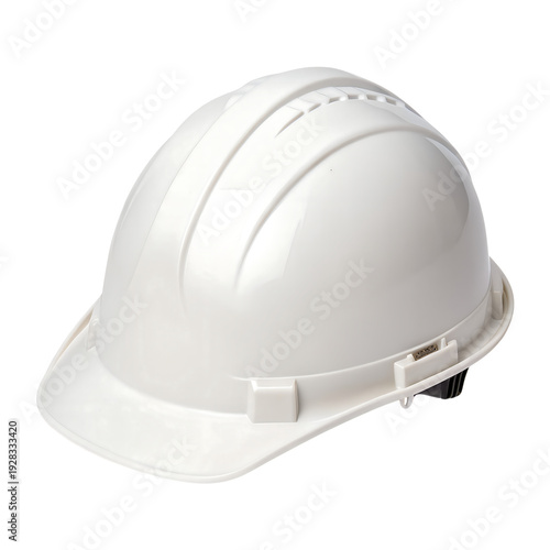 white hard hat safety helmet for construction workers protection transparent background generator ai