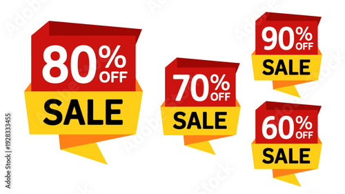 Colorful sale discount stickers set