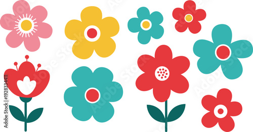 Seamless floral pattern vector illustration with pink flowers and green leaves for nature inspired spring wallpaper design