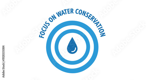 Water conservation logo, focus on water conservation icon