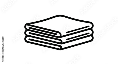 A stack of folded towels illustrated as a simple clean silhouette