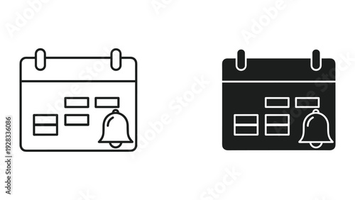 Calendar with Bell Icon - Reminder and Notification Symbol