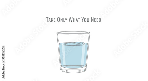 Glass of water with conservation message