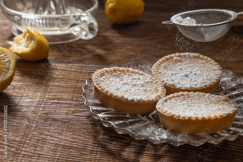 Lemon Tarts with Powdered Sugar