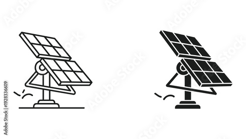 Solar Panel Icon - Renewable Energy and Green Technology Concepts