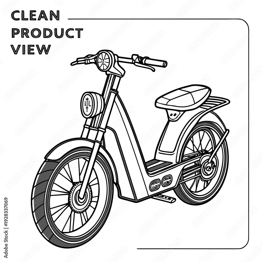 Fototapeta premium Black and white of electric scooter motorcycle bike