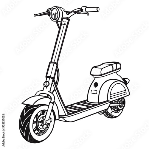Black and white of electric scooter vehicle transportation 1