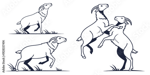 A sequence of illustrations depicting a dog performing various acrobatic tricks Vector