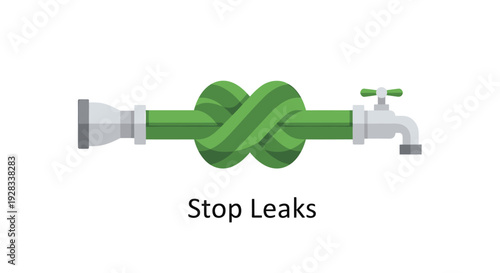 Water pipe with knot stop leaks icon