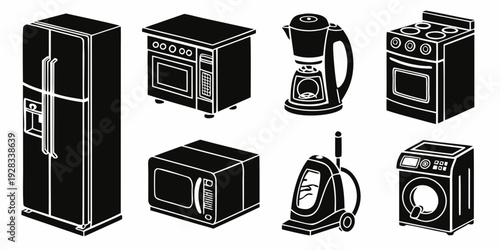 A collection of vintage and modern electronic devices on display Vector