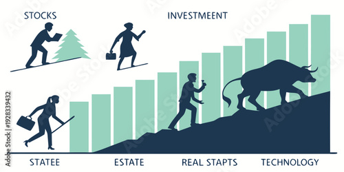 Illustration of a person's journey from initial to expert level in a skill. Vector