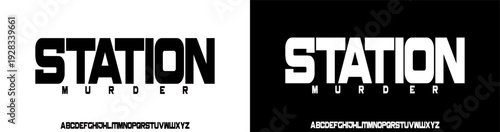 Font Vector Alphabet Station Core : Modern Geometric Display Font 