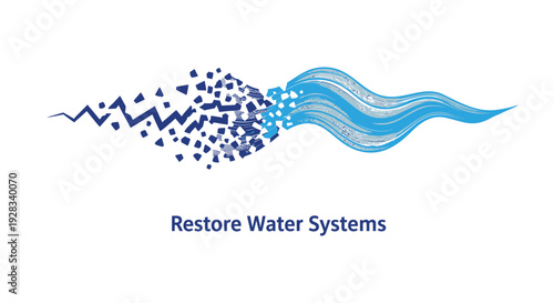 Water systems restoration vector logo