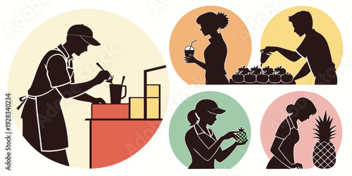 Diverse group of people engaged in various activities and hobbies Vector