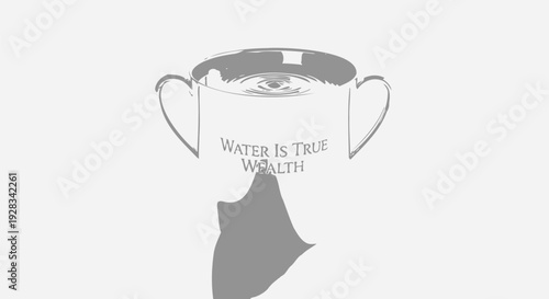 Water wealth trophy icon
