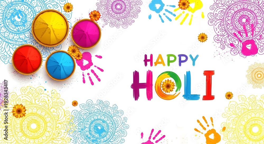 Obraz premium Vibrant holi celebration happy holy festival of colors