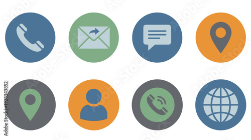 Communication and Contact Icons Collection Essential Symbols for Digital and Physical Interaction