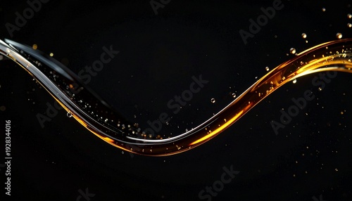 Golden Fluid Curves on a Dark Background