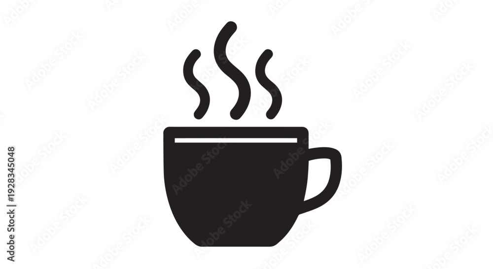 Obraz premium Minimalist vector illustration of a steaming hot cup, perfect for beverage and comfort graphic design