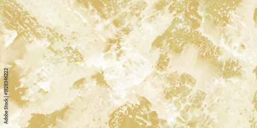 Abstract textured background with golden and cream watercolor splashes