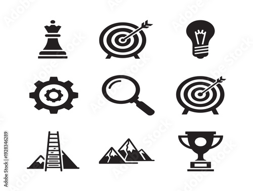 Visionary strategy icons collection for stunning business development visuals