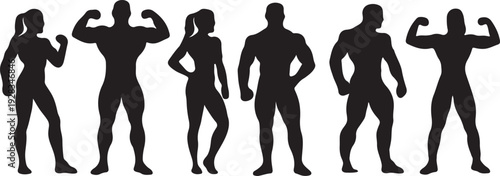  Bodybuilder Silhouette Collection
