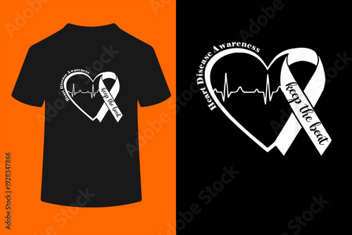 Heart Health Heart Disease Awareness Heartbeat CHD Wear Red T-Shirt

