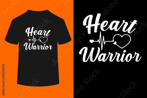 Heart Warrior Heartbeat American Heart Disease Awareness T-Shirt
