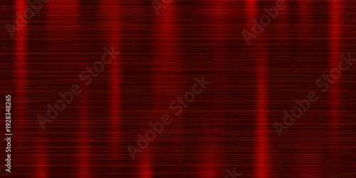 Vector red metallic tones background. Abstract gradient bright and shiny light reflection brushed steel metal texture. Illustration for background, backdrop, web, wallpaper, print and design artwork