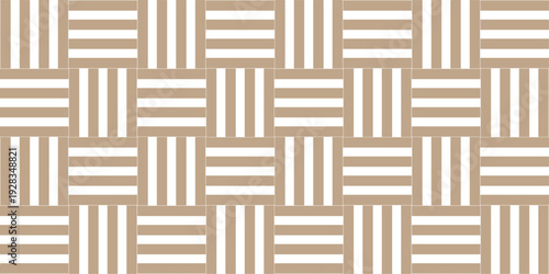 Minimal line Seamless geometric pattern with shapes. Decoration and maze ornament square overlap white and white stripes wall tile.	