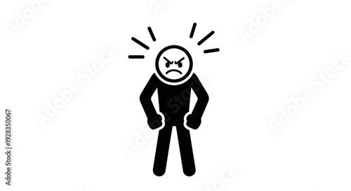 A person experiencing frustration or anger with a frowning face.