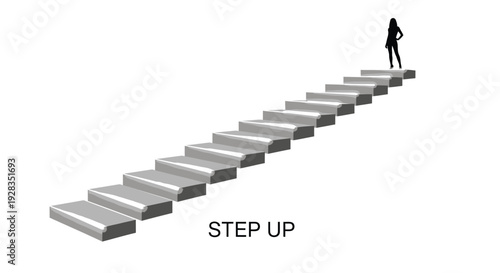 Businessman stepping up on stairs