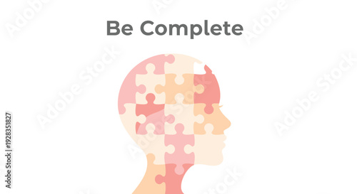 Brain puzzle piece human head silhouette