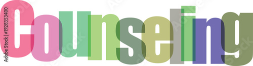 Colorful Overlapping 'Counseling' Text Vector