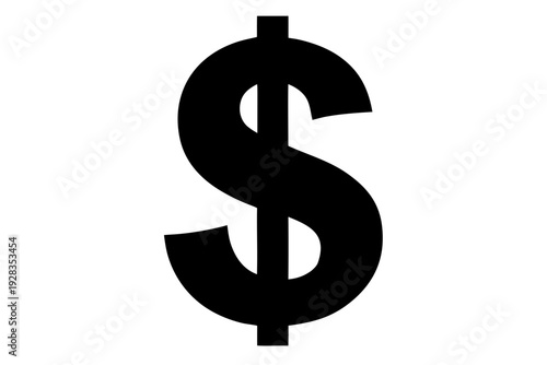 dollar sign on a white background, dollar sign  silhouette vector