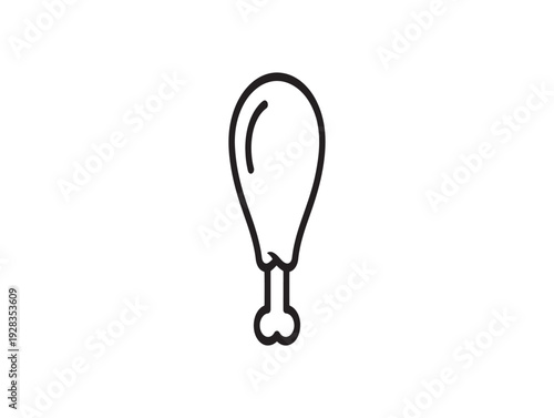 A simple line drawing of a chicken leg