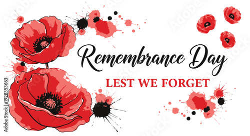 Remembrance Day poppy floral design