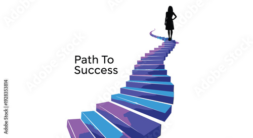 Business success path vector illustration