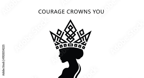 Crown icon with courage quote