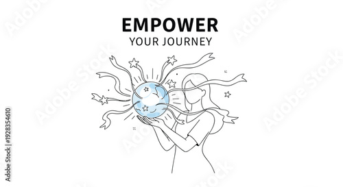 Empowerment journey line art illustration