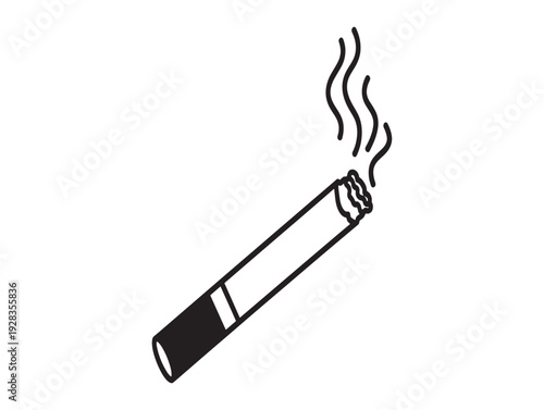 A simple line drawing of a cigarette with smoke